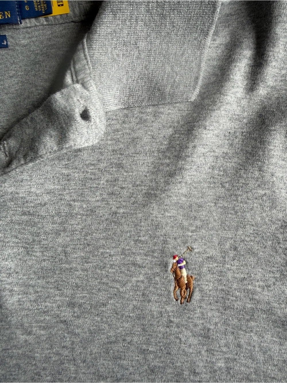 Polo Ralph Lauren Soft Cotton Polo Shirt Men’s Sz L Steel Heather Short Sleeve